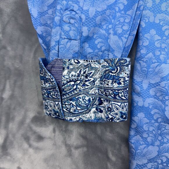 Robert Graham Shirt Men's Size 3XL Blue Bayview Long Sleeve Button Up Flip Cuff - Picture 5 of 12